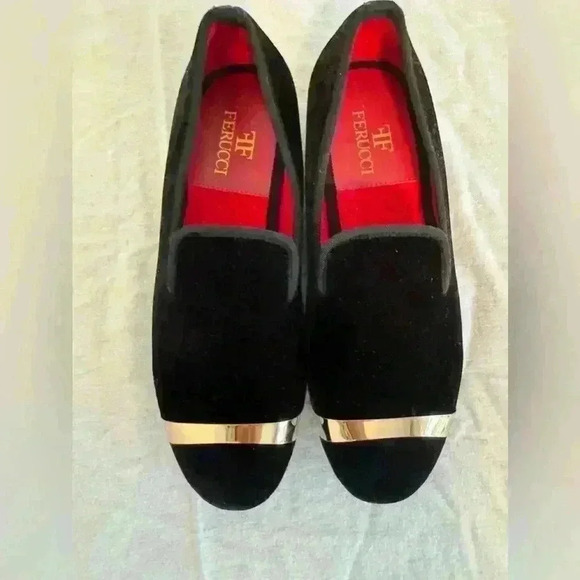 Ferucci black slipper loafers size 8 - Picture 1 of 13
